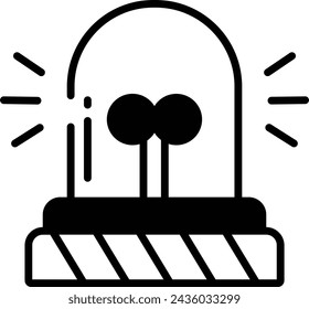 Siren glyph and line vector illustration