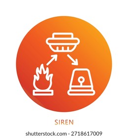 Ilustración Mini Del Icono Del Gradiente De La Sirena, Uso Para El Concepto Moderno, Impresión, Ui, Kit De La Ux, Web Y Desarrollo Del App. Vector Relacionado Con Bomberos, Rescate Y Más