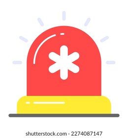 Siren having medical sign concept of medical emergency vector, easy to use