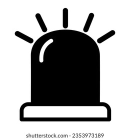 Siren icon or alarm icon symbol flat style isolated.