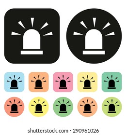 Siren icon. Alarm icon. Vector