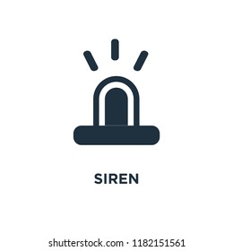 Siren icon. Black filled vector illustration. Siren symbol on white background. Can be used in web and mobile.