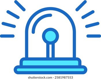 Siren Icon Blue Color Vector Illustration