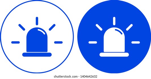 Siren icon in circle. Vector illustration