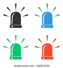 Siren icon - colored vector  set