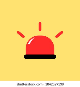 siren icon. emergency and ambulance symbol isolated on yellow background for website, banner, mobile app and graphic design elements. vector illustration