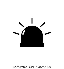 siren icon. emergency and ambulance symbol flat style isolated on white background for website, banner, mobile app and graphic design elements