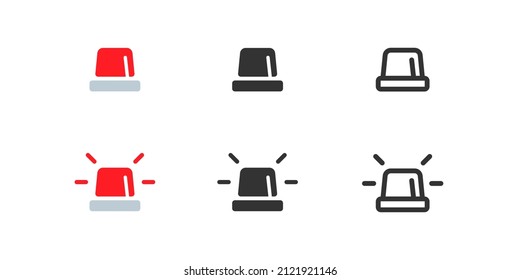 Siren-Symbol. Symbol für Notlicht. Alarm- und Warnsignal-Zeichen im Vektorflachstil.