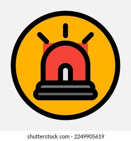 Siren icon in filled line style, use for website mobile app presentation