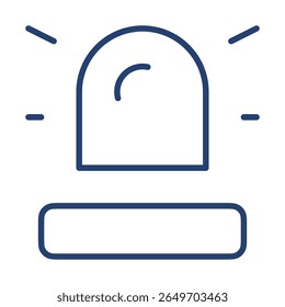 Ícone de sirene plano ilustração contorno logotipo