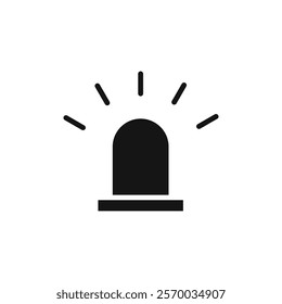 Siren icon Flat simple outline set
