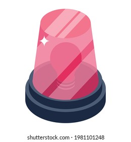 Siren icon in isometric design.