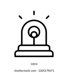 Siren Icon. Line Art Style Design Isolated On White Background