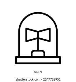 Siren icon. Line Art Style Design Isolated On White Background