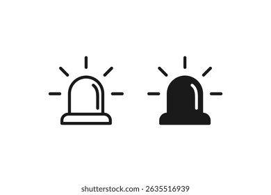 siren icon line and flat