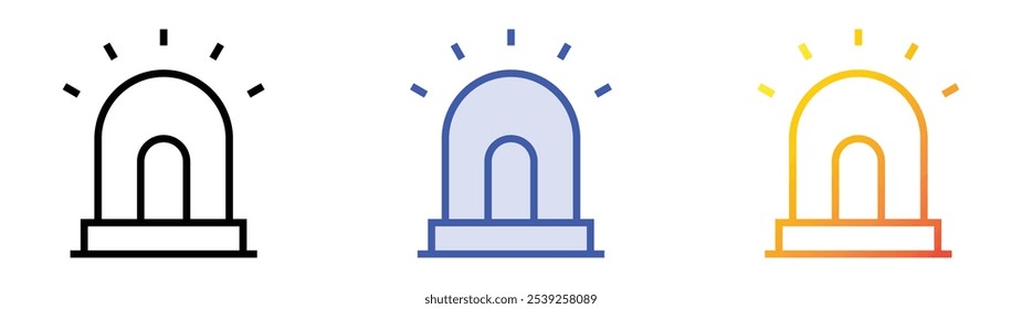 Siren icon. Linear, Blue Fill and Gradient Style Design Isolated On White Background