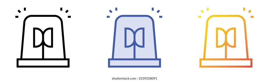 Siren icon. Linear, Blue Fill and Gradient Style Design Isolated On White Background