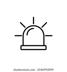 Siren icon linear logo isolated