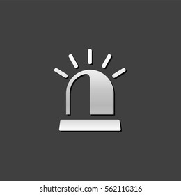 Siren icon in metallic grey color style.Emergency ambulance healthcare medical