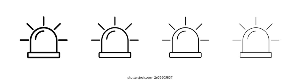 Siren icon Outline sign symbol set