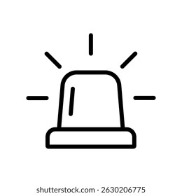 Siren icon, outline icon style, linear pictogram icon, fire siren icon.