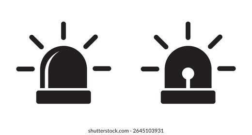 Siren icon, siren pictogram, fire siren icons.