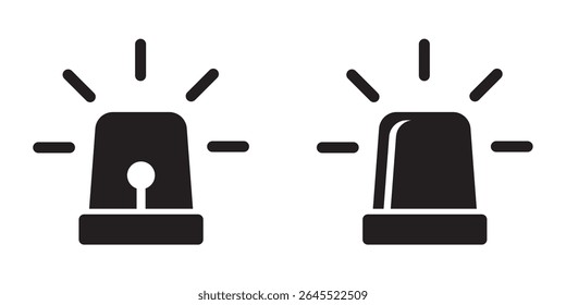 Siren icon, siren pictogram, fire siren icons.