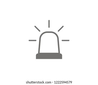 Siren icon, Police or ambulance flasher siren vector web icon isolated on white background, EPS 10, top view