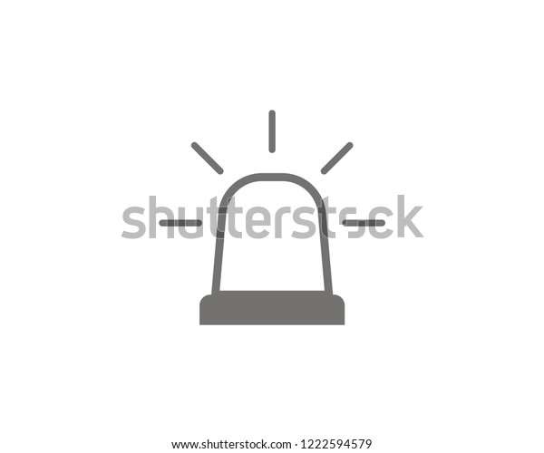 Siren icon, Police or\
ambulance flasher siren vector web icon isolated on white\
background, EPS 10, top\
view