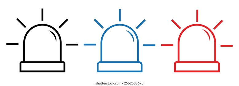 siren icon set. emergency and ambulance symbol . emergency siren icon vector illustration eps 10.