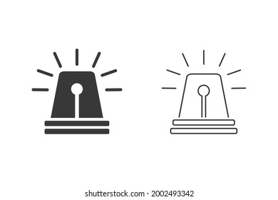 Siren icon set. Emergency light icon vector illustration