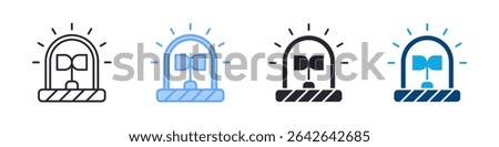 Siren Icon Set Multiple Style. Design In Outline, Blue, Glyph, Dual Tone