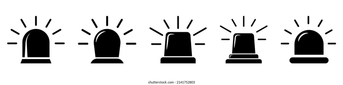 Siren icon set. Vector illustration isolated on white background
