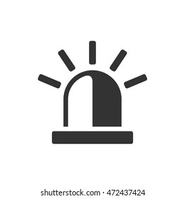Siren icon in single grey color. Emergency ambulance health care medical