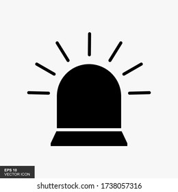 Siren icon symbol vector, flat design in black flat design on white background
