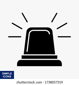 Siren icon symbol vector, flat design in black flat design on white background