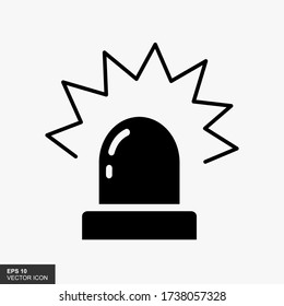 Sirenen Symbol Vektor, flaches Design in schwarz flach Design auf weißem Hintergrund