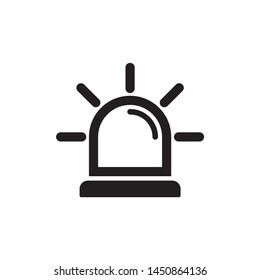 Siren icon symbol vector. on white background.