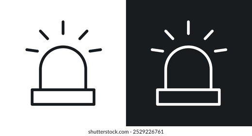 Siren icon in Thin line black color. flat simple vector symbols illustration.