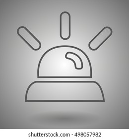 Siren icon in thin outline style. Emergency ambulance healthcare medical.