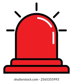 Siren Icon in trendy flat style isolated on white background. Alarm symbol for your web site design, logo, app, UI. Red emergency flashers siren icon. Siren icon in flat style. Emergency siren. Eps 10