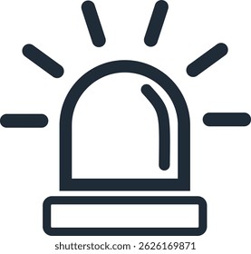 Ícone de sirene. em estilo de moda plana. isolado no fundo branco. Símbolo de alarme para o design do seu site. em design moderno
