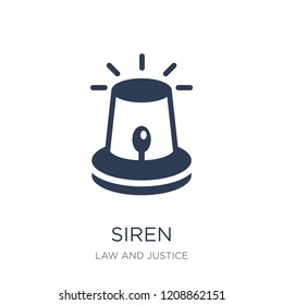 Siren icon. Trendy flat vector Siren icon on white background from law and justice collection, vector illustration can be use for web and mobile, eps10