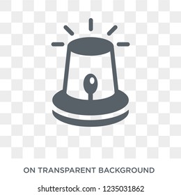 Siren icon. Trendy flat vector Siren icon on transparent background from law and justice collection. 