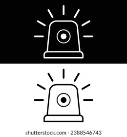 Siren Icon Vector, Black and White Version Design Template
