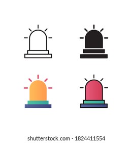 siren icon vector with different style design. isolated with white background