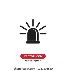Siren icon vector. Emergency sign