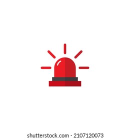 Siren Icon Vector in Flat Style. Emergency Alarm Sign Symbol