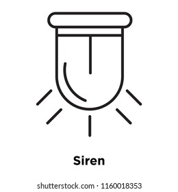 Siren icon vector isolated on white background, Siren transparent sign , sign and symbols in thin linear outline style