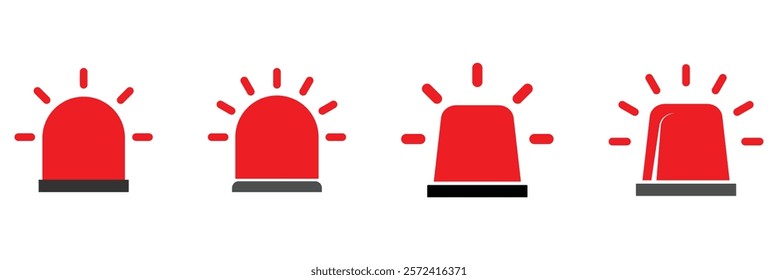 Siren icon vector set. Emergency alert and alarm symbol collection. Police and firefighter siren icon. Siren icon illustration.